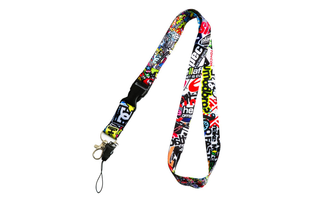 BRAND NEW STICKERBOMB JDM Car Keychain Tag Rings Keychain JDM Drift Lanyard