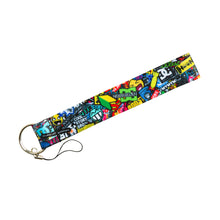 Load image into Gallery viewer, BRAND NEW JDM STICKERBOMB DOUBLE SIDE Racing Cell Holders Keychain Universal