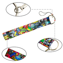Load image into Gallery viewer, BRAND NEW JDM STICKERBOMB DOUBLE SIDE Racing Cell Holders Keychain Universal