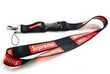 Load image into Gallery viewer, BRAND NEW SUPREME JDM Car Keychain Tag Rings Keychain JDM Drift Lanyard BK/RD