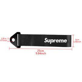 Brand New Supreme Race High Strength Black Tow Towing Strap Hook For Front / REAR BUMPER JDM