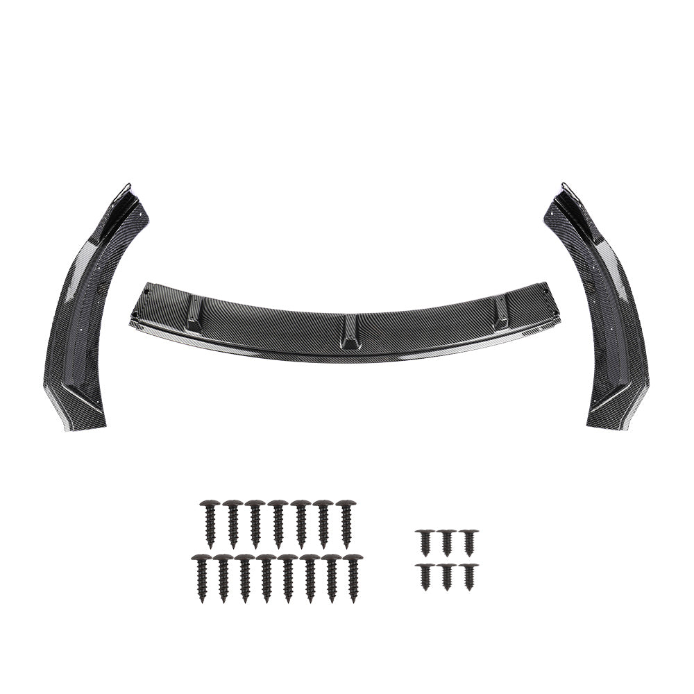 Brand New 3PCS 2017-2023 Tesla Model 3 Sedan Carbon Fiber Look Front Bumper Body Kit Lip