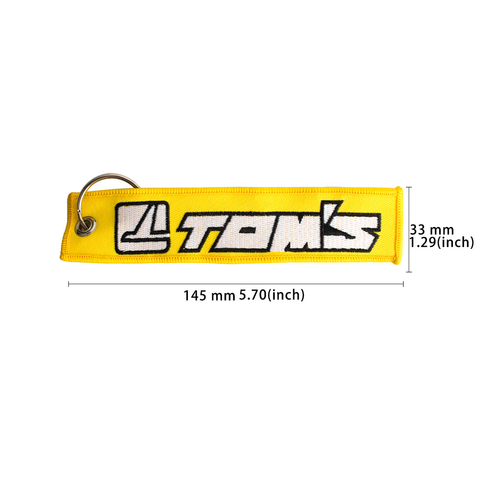 BRAND NEW JDM TOM'S YELLOW DOUBLE SIDE Racing Cell Holders Keychain Universal