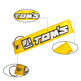 BRAND NEW JDM TOM'S YELLOW DOUBLE SIDE Racing Cell Holders Keychain Universal