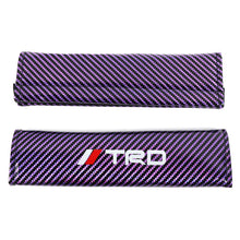 Load image into Gallery viewer, Brand New Universal 2PCS TRD Purple Carbon Fiber Look Car Seat Belt Covers Shoulder Pad