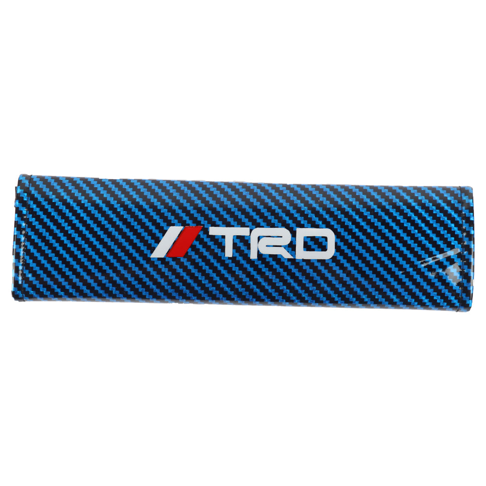 Brand New Universal 2PCS TRD Blue Carbon Fiber Look Car Seat Belt Covers Shoulder Pad