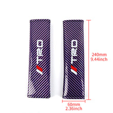 Load image into Gallery viewer, Brand New Universal 2PCS TRD Purple Carbon Fiber Look Car Seat Belt Covers Shoulder Pad