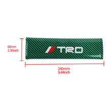 Load image into Gallery viewer, Brand New Universal 2PCS TRD Green Carbon Fiber Look Car Seat Belt Covers Shoulder Pad