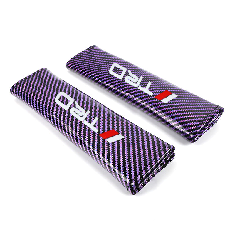 Brand New Universal 2PCS TRD Purple Carbon Fiber Look Car Seat Belt Covers Shoulder Pad