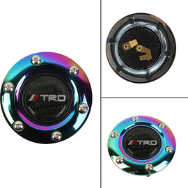BRAND NEW TRD UNIVERSAL NEO CHROME CAR HORN BUTTON STEERING WHEEL CENTER CAP