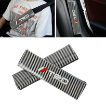 Load image into Gallery viewer, Brand New Universal 2PCS TRD Silver Carbon Fiber Look Car Seat Belt Covers Shoulder Pad