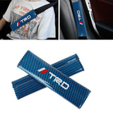 Brand New Universal 2PCS TRD Blue Carbon Fiber Look Car Seat Belt Covers Shoulder Pad