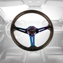 Load image into Gallery viewer, Brand New JDM TRD Universal 6-Hole 350mm Deep Dish Vip Black Crystal Bubble Neo Spoke Steering Wheel