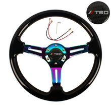 Load image into Gallery viewer, Brand New 350mm 14&quot; Universal JDM TRD Deep Dish ABS Racing Steering Wheel Black With Neo-Chrome Spoke