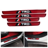 Brand New 4PCS Universal TRD Red Rubber Car Door Scuff Sill Cover Panel Step Protector V2