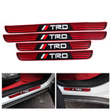 Brand New 4PCS Universal TRD Red Rubber Car Door Scuff Sill Cover Panel Step Protector V2