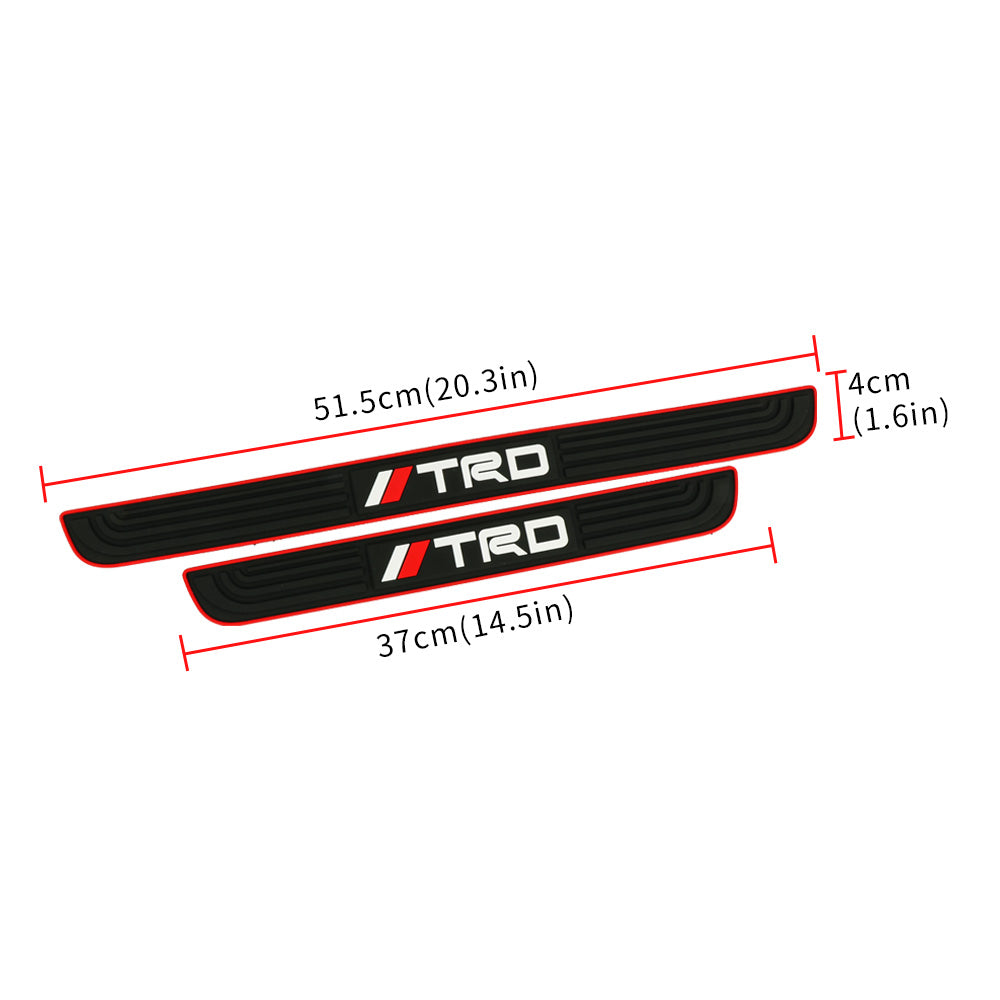 Brand New 4PCS Universal TRD Red Rubber Car Door Scuff Sill Cover Panel Step Protector