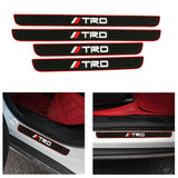 Brand New 4PCS Universal TRD Red Rubber Car Door Scuff Sill Cover Panel Step Protector