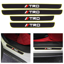 Load image into Gallery viewer, Brand New 4PCS Universal TRD TOYOTA Yellow Rubber Car Door Scuff Sill Cover Panel Step Protector