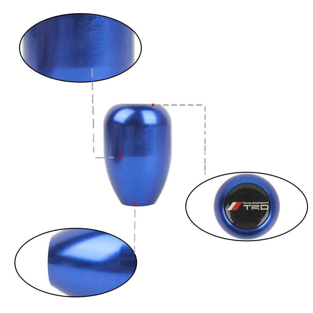 Brand New JDM Universal TRD Black Sticker Aluminum Manual Gear Stick Blue Shift Knob Shifter M8 M10 M12