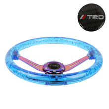 Load image into Gallery viewer, Brand New JDM TRD Universal 6-Hole 350mm Deep Dish Vip Blue Crystal Bubble Neo Spoke Steering Wheel