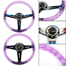 Load image into Gallery viewer, Brand New JDM TRD Universal 6-Hole 350mm Deep Dish Vip Purple Crystal Bubble Burnt Blue Spoke Steering Wheel