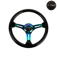 Load image into Gallery viewer, Brand New 350mm 14&quot; Universal JDM TRD Deep Dish ABS Racing Steering Wheel Black With Neo-Chrome Spoke