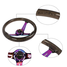 Load image into Gallery viewer, Brand New JDM TRD Universal 6-Hole 350mm Deep Dish Vip Black Crystal Bubble Neo Spoke Steering Wheel