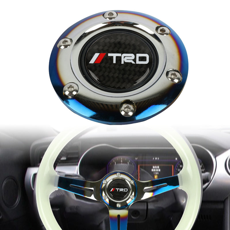 BRAND NEW JDM TRD UNIVERSAL BURNT BLUE CAR HORN BUTTON STEERING WHEEL CENTER CAP