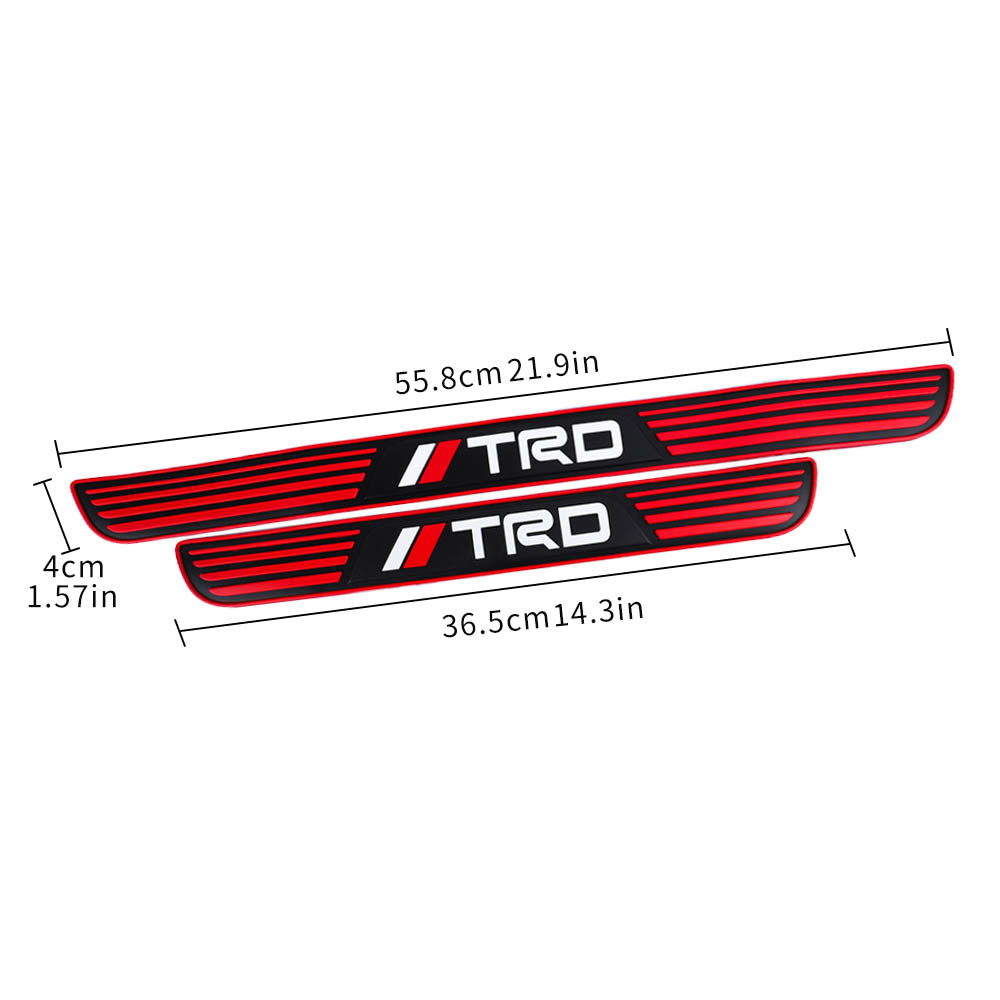 Brand New 4PCS Universal TRD Red Rubber Car Door Scuff Sill Cover Panel Step Protector V2