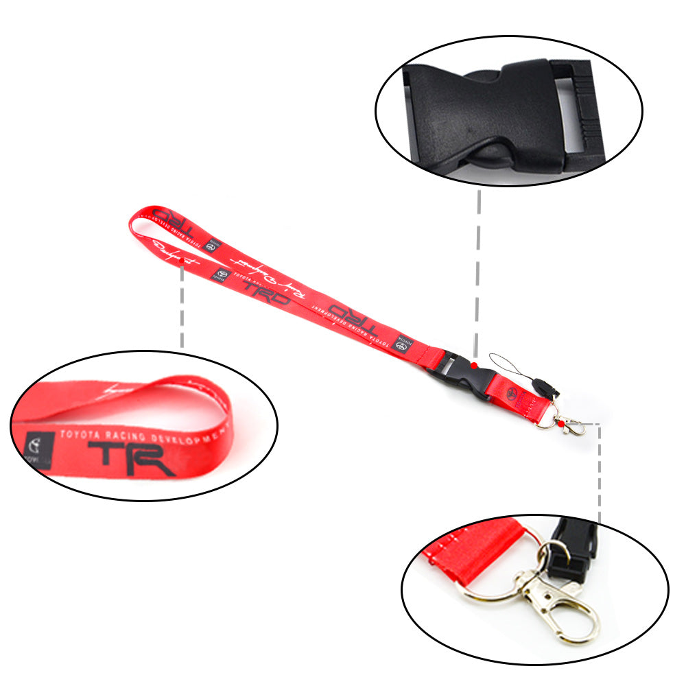 BRAND NEW TRD TOYOTA JDM Car Keychain Tag Rings Keychain JDM Drift Lanyard Red