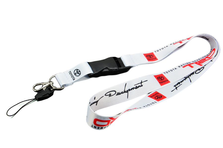 BRAND NEW TRD TOYOTA JDM Car Keychain Tag Rings Keychain JDM Drift Lanyard White