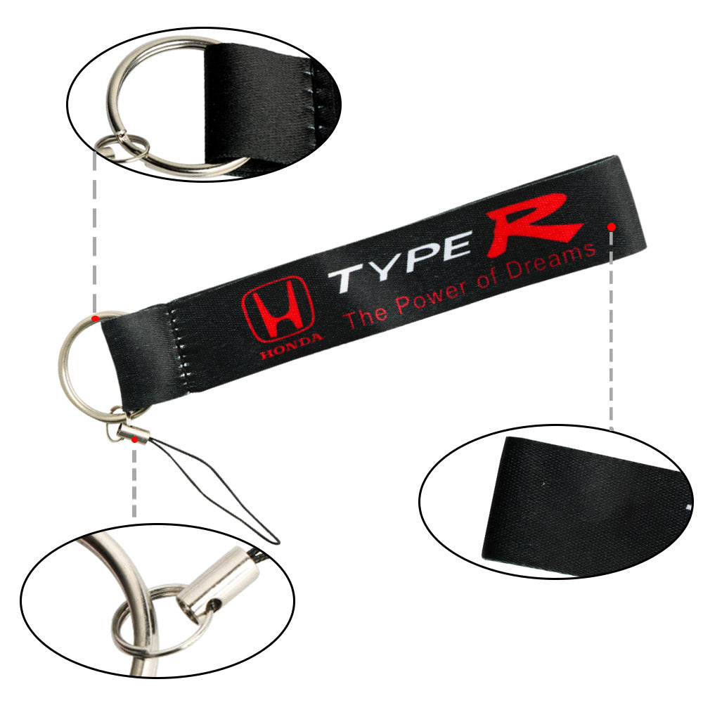 BRAND NEW JDM HONDA TYPE R DOUBLE SIDE Racing Cell Holders Keychain Universal