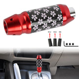 Brand New Universal Sakura Flower Real Carbon Fiber Red Aluminum Automatic Transmission Racing Gear Shift Knob