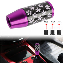 Load image into Gallery viewer, Brand New 9CM Universal Sakura Flower Purple Carbon Fiber Manual Gear Stick Shift Knob Lever Shifter M12 M10 M8