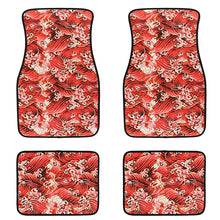 Load image into Gallery viewer, Brand New Universal 4PCS SAKURA WAVE Racing Red Fabric Car Floor Mats Interior Carpets