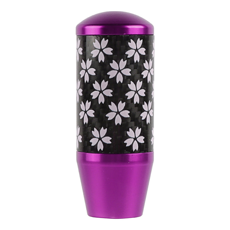 Brand New 9CM Universal Sakura Flower Purple Carbon Fiber Manual Gear Stick Shift Knob Lever Shifter M12 M10 M8