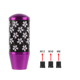 Brand New 9CM Universal Sakura Flower Purple Carbon Fiber Manual Gear Stick Shift Knob Lever Shifter M12 M10 M8