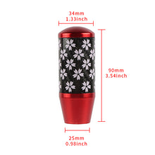 Load image into Gallery viewer, Brand New 9CM Universal Sakura Flower Red Carbon Fiber Manual Gear Stick Shift Knob Lever Shifter M12 M10 M8