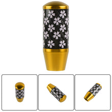 Load image into Gallery viewer, Brand New 9CM Universal Sakura Flower Gold Carbon Fiber Manual Gear Stick Shift Knob Lever Shifter M12 M10 M8