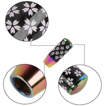 Load image into Gallery viewer, Brand New 9CM Universal Sakura Flower Neo Chrome Carbon Fiber Manual Gear Stick Shift Knob Lever Shifter M12 M10 M8