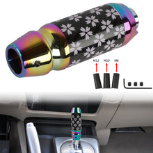 Load image into Gallery viewer, Brand New Universal Sakura Flower Real Carbon Fiber Neo Chrome Aluminum Automatic Transmission Racing Gear Shift Knob