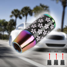 Load image into Gallery viewer, Brand New 9CM Universal Sakura Flower Neo Chrome Carbon Fiber Manual Gear Stick Shift Knob Lever Shifter M12 M10 M8