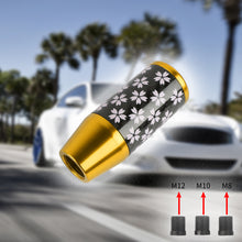 Load image into Gallery viewer, Brand New 9CM Universal Sakura Flower Gold Carbon Fiber Manual Gear Stick Shift Knob Lever Shifter M12 M10 M8