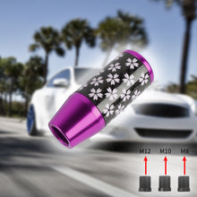 Load image into Gallery viewer, Brand New 9CM Universal Sakura Flower Purple Carbon Fiber Manual Gear Stick Shift Knob Lever Shifter M12 M10 M8