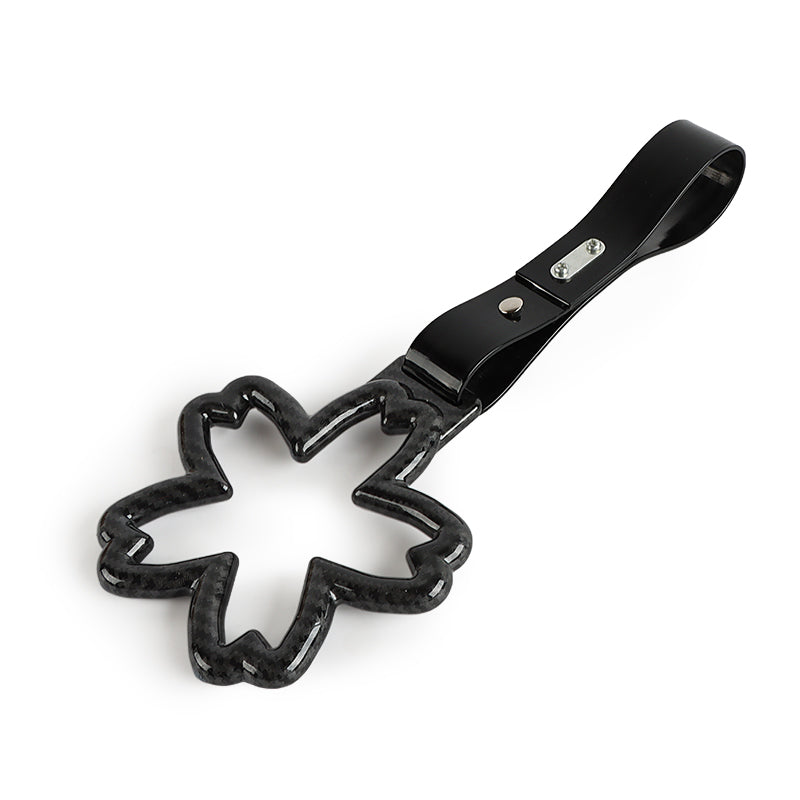 Brand New Flower Carbon Fiber JDM TSURIKAWA Ring Subway Train Bus Black Handle Strap Charm Drift