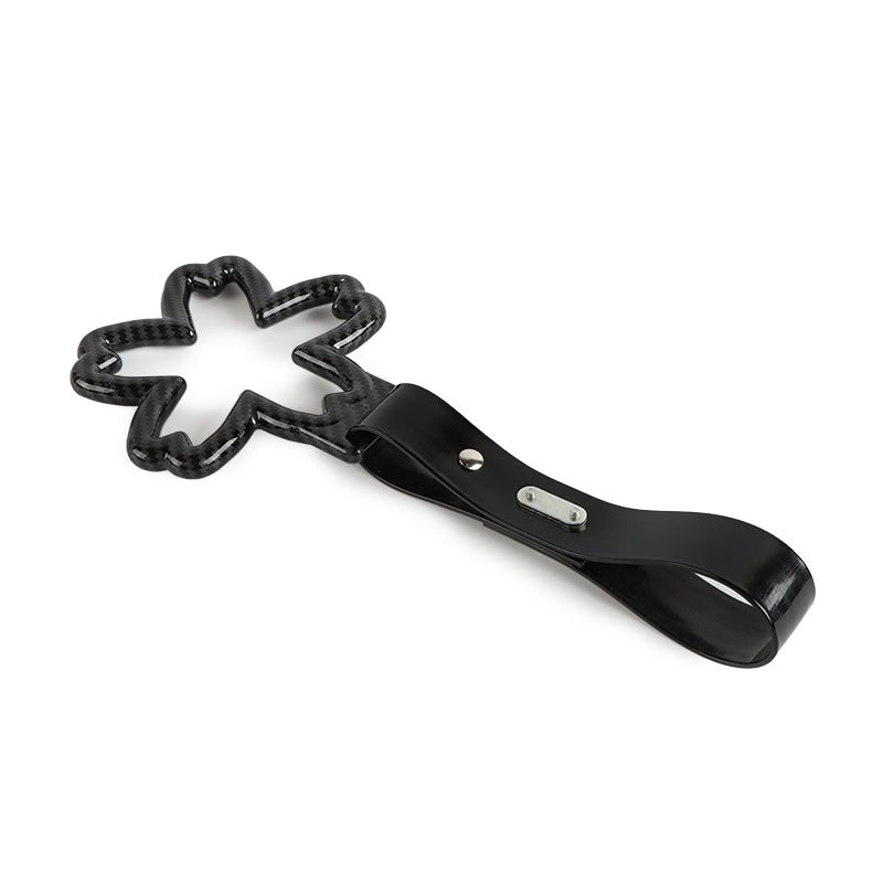 Brand New Flower Carbon Fiber JDM TSURIKAWA Ring Subway Train Bus Black Handle Strap Charm Drift