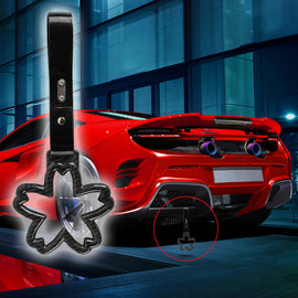 Brand New Flower Carbon Fiber JDM TSURIKAWA Ring Subway Train Bus Black Handle Strap Charm Drift