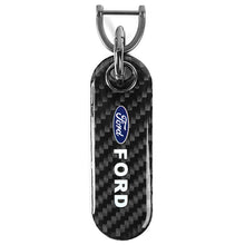 Load image into Gallery viewer, Brand New Universal 100% Real Carbon Fiber Keychain Key Ring For Ford