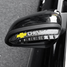 Brand New 2PCS Universal Chevrolet Carbon Fiber Rear View Side Mirror Visor Shade Rain Shield Water Guard